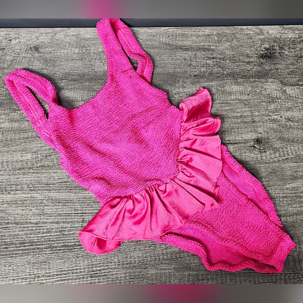 Hunza G Denise metallic crinkle swim one piece